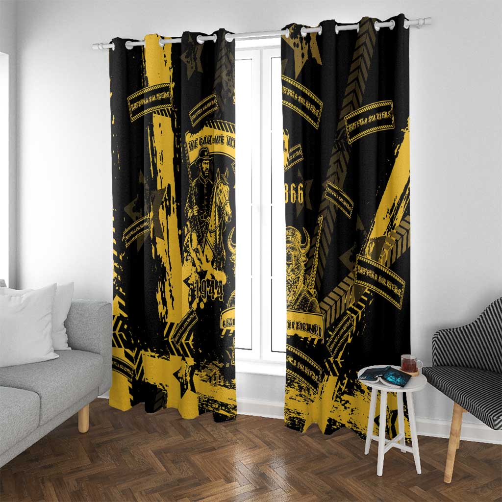 Buffalo Soldiers Window Curtain Military Urban Retro Style - Wonder Print Shop