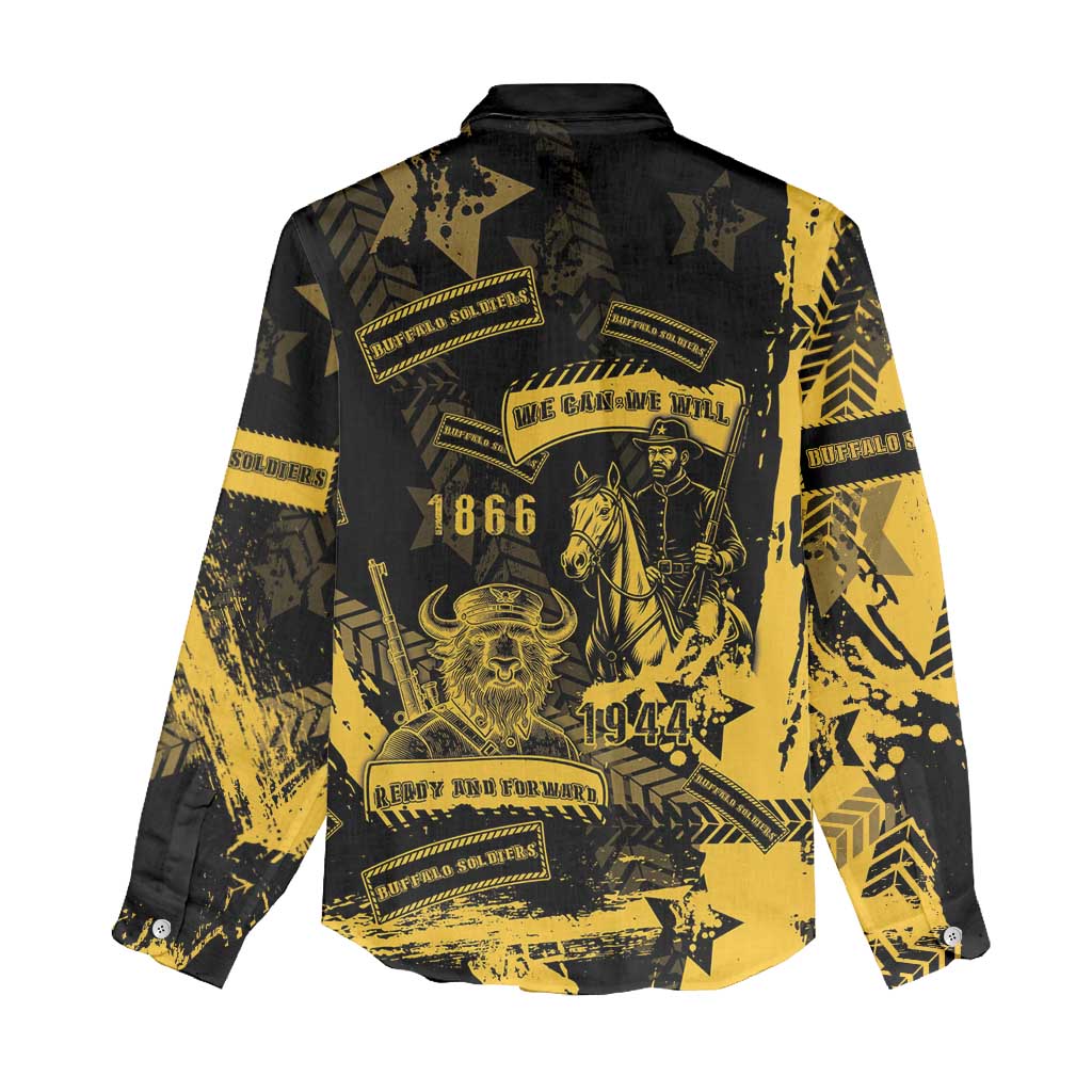 Buffalo Soldiers Women Casual Shirt Military Urban Retro Style - Wonder Print Shop