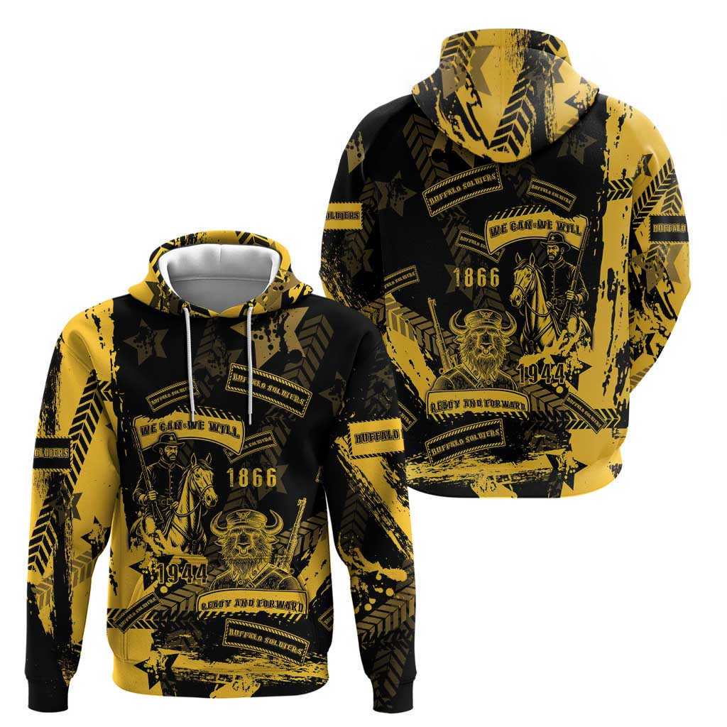 Buffalo Soldiers Zip Hoodie Military Urban Retro Style - Wonder Print Shop