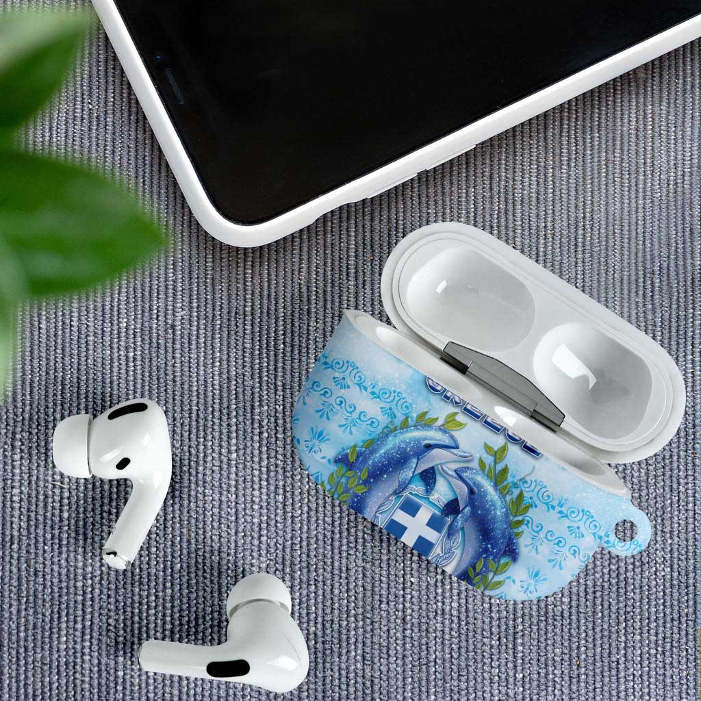 Greece AirPods Case Dolphins And Symbol - Wonder Print Shop