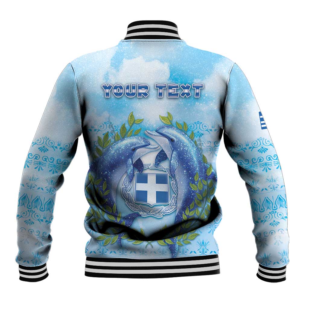 Personalized Greece Baseball Jacket Dolphins And Symbol - Wonder Print Shop