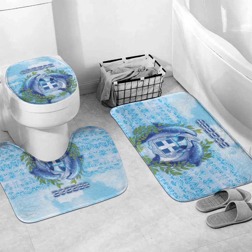Greece Bathroom Set Dolphins And Symbol - Wonder Print Shop
