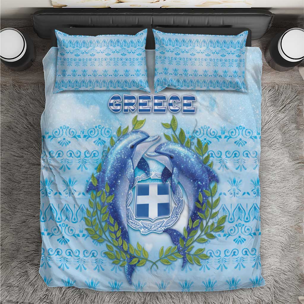 Greece Bedding Set Dolphins And Symbol - Wonder Print Shop