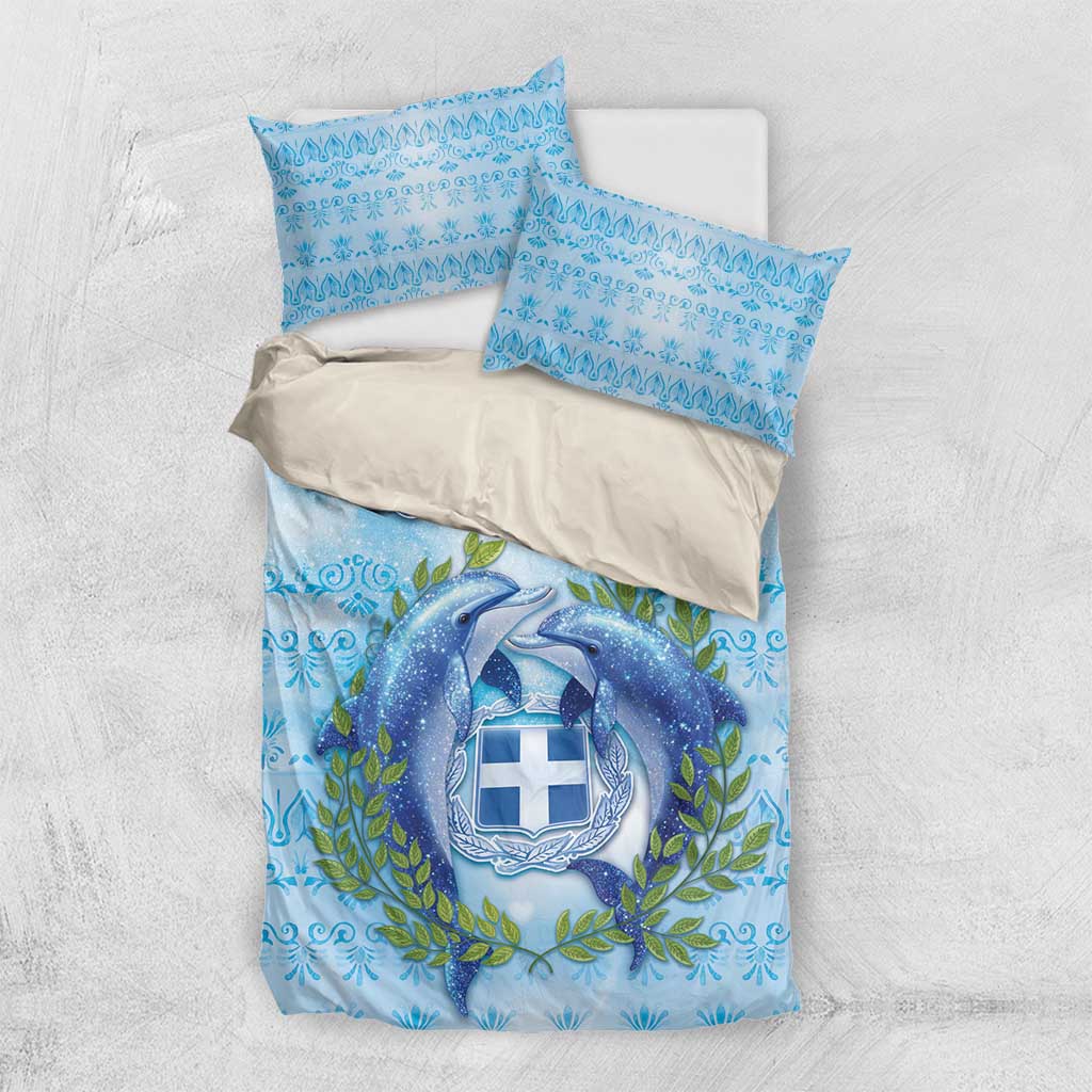 Greece Bedding Set Dolphins And Symbol - Wonder Print Shop