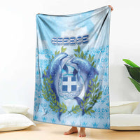 Greece Blanket Dolphins And Symbol - Wonder Print Shop