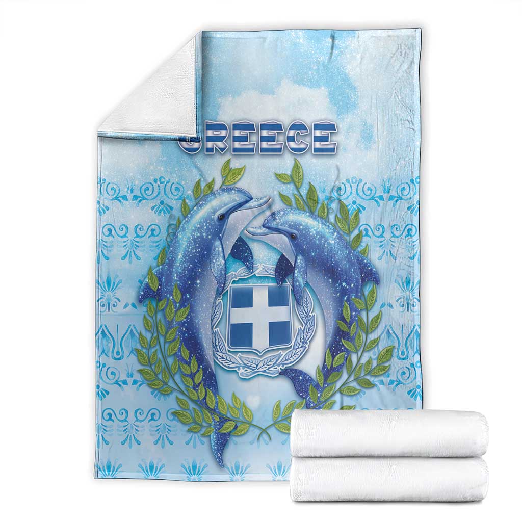 Greece Blanket Dolphins And Symbol - Wonder Print Shop