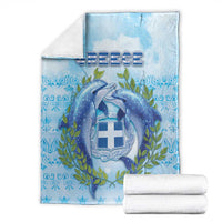 Greece Blanket Dolphins And Symbol - Wonder Print Shop