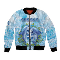 Personalized Greece Bomber Jacket Dolphins And Symbol - Wonder Print Shop