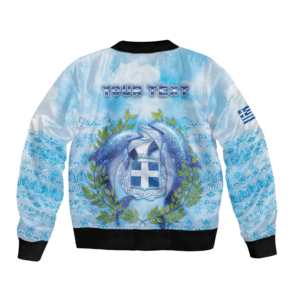Personalized Greece Bomber Jacket Dolphins And Symbol - Wonder Print Shop