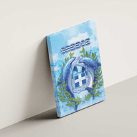 Greece Canvas Wall Art Dolphins And Symbol - Wonder Print Shop