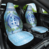 Greece Car Seat Cover Dolphins And Symbol - Wonder Print Shop
