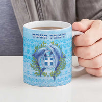 Personalized Greece Ceramic Mug Dolphins And Symbol - Wonder Print Shop