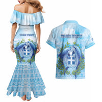 Personalized Greece Couples Matching Mermaid Dress and Hawaiian Shirt Dolphins And Symbol - Wonder Print Shop