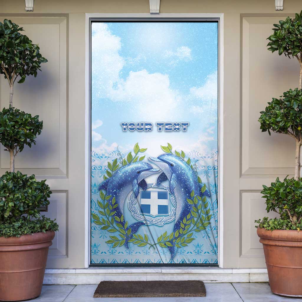 Greece Door Cover Dolphins And Symbol - Wonder Print Shop