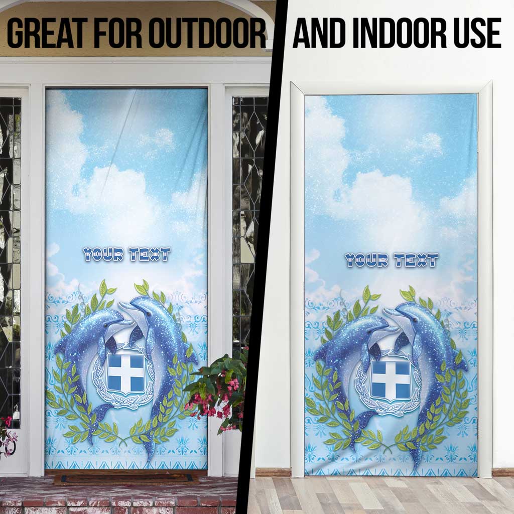Greece Door Cover Dolphins And Symbol - Wonder Print Shop