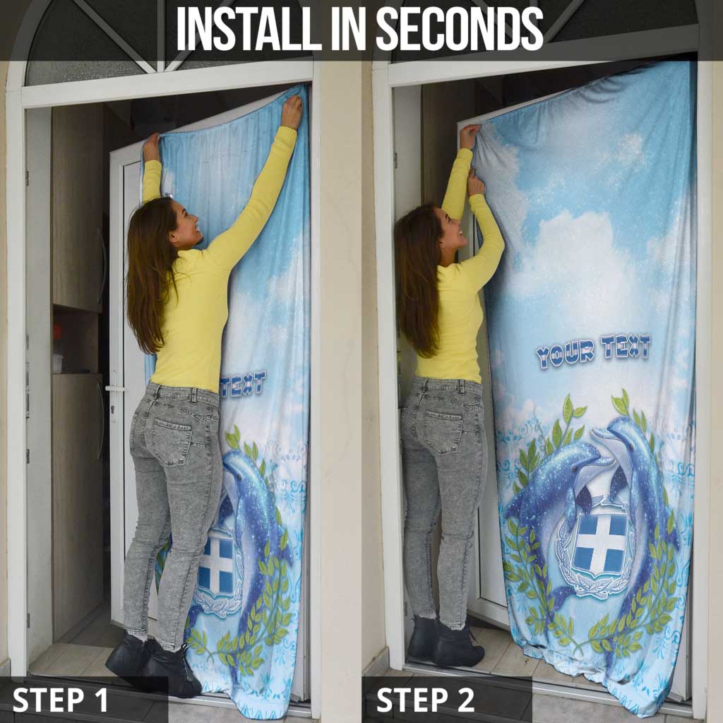 Greece Door Cover Dolphins And Symbol - Wonder Print Shop