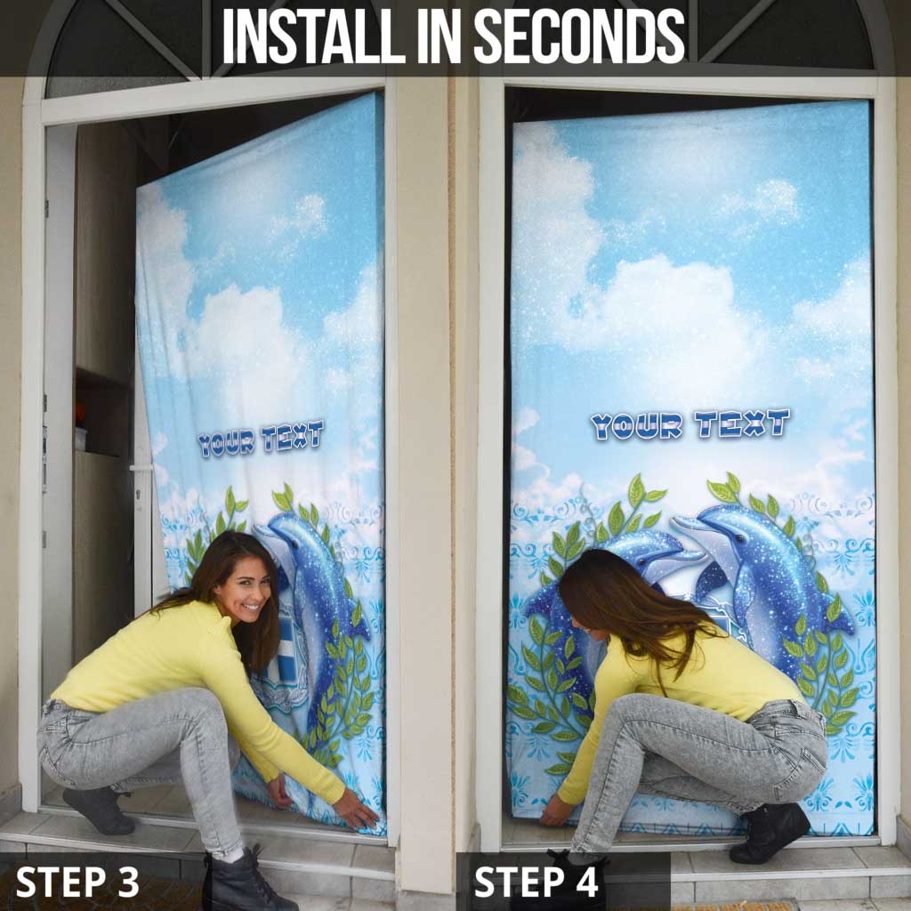 Greece Door Cover Dolphins And Symbol - Wonder Print Shop