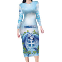 Personalized Greece Family Matching Long Sleeve Bodycon Dress and Hawaiian Shirt Dolphins And Symbol - Wonder Print Shop