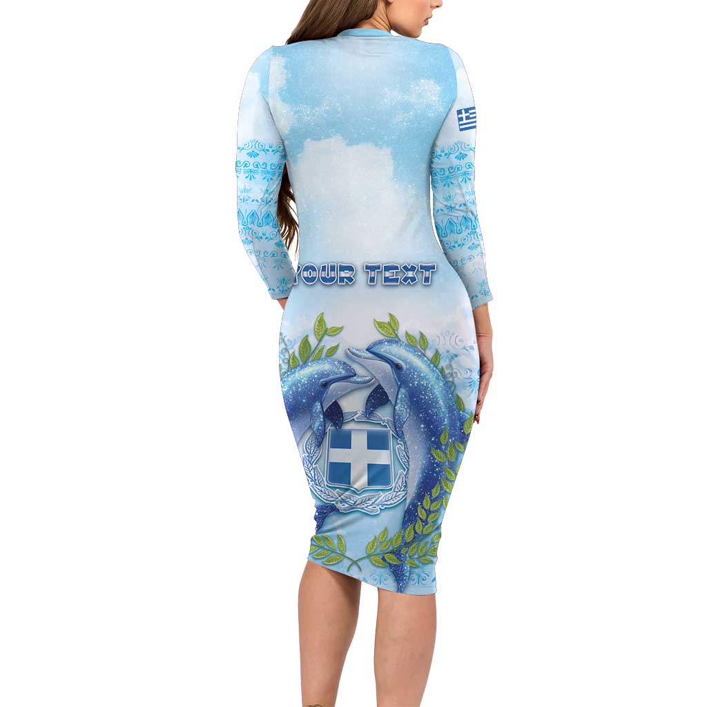 Personalized Greece Family Matching Long Sleeve Bodycon Dress and Hawaiian Shirt Dolphins And Symbol - Wonder Print Shop