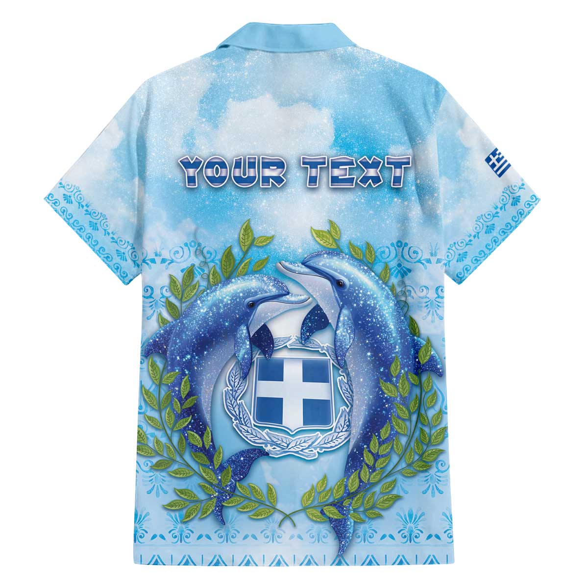 Personalized Greece Family Matching Off The Shoulder Long Sleeve Dress and Hawaiian Shirt Dolphins And Symbol - Wonder Print Shop