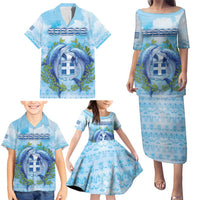 Personalized Greece Family Matching Puletasi and Hawaiian Shirt Dolphins And Symbol - Wonder Print Shop