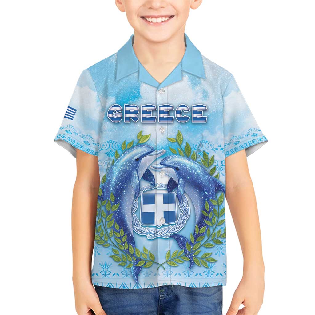 Personalized Greece Family Matching Puletasi and Hawaiian Shirt Dolphins And Symbol - Wonder Print Shop