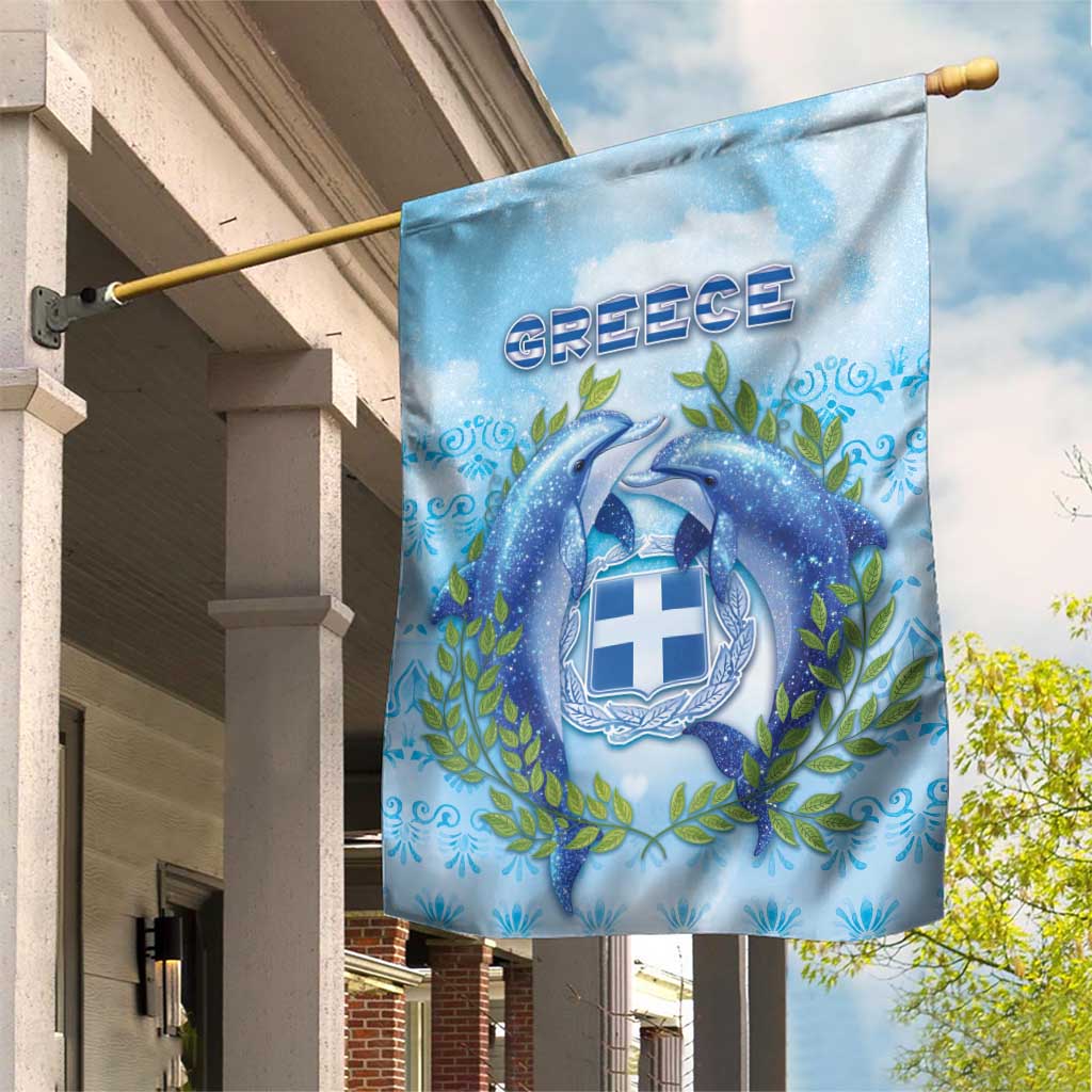 Greece Garden Flag Dolphins And Symbol - Wonder Print Shop