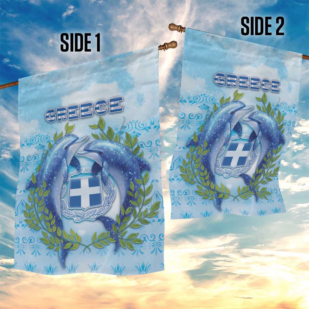 Greece Garden Flag Dolphins And Symbol - Wonder Print Shop