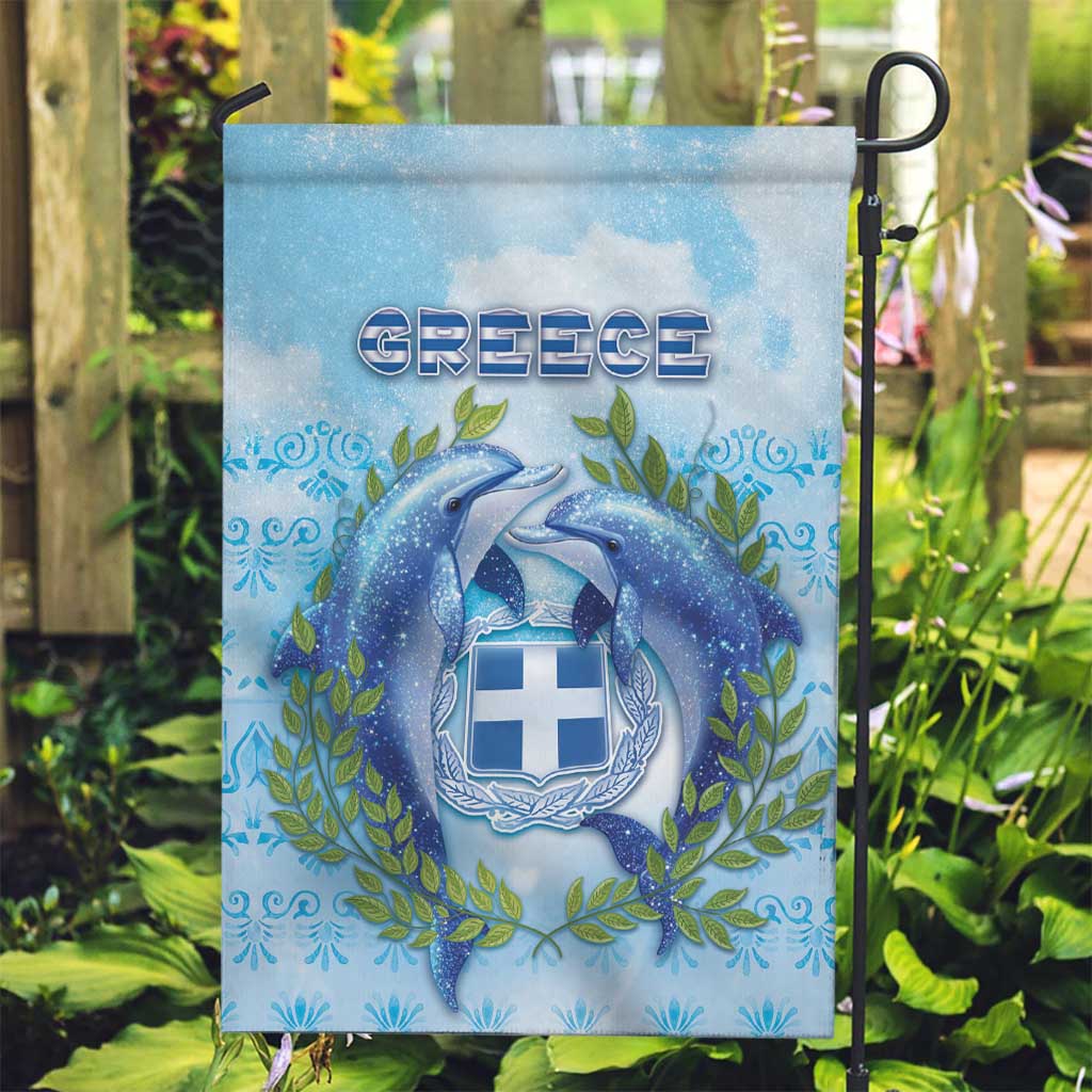 Greece Garden Flag Dolphins And Symbol - Wonder Print Shop