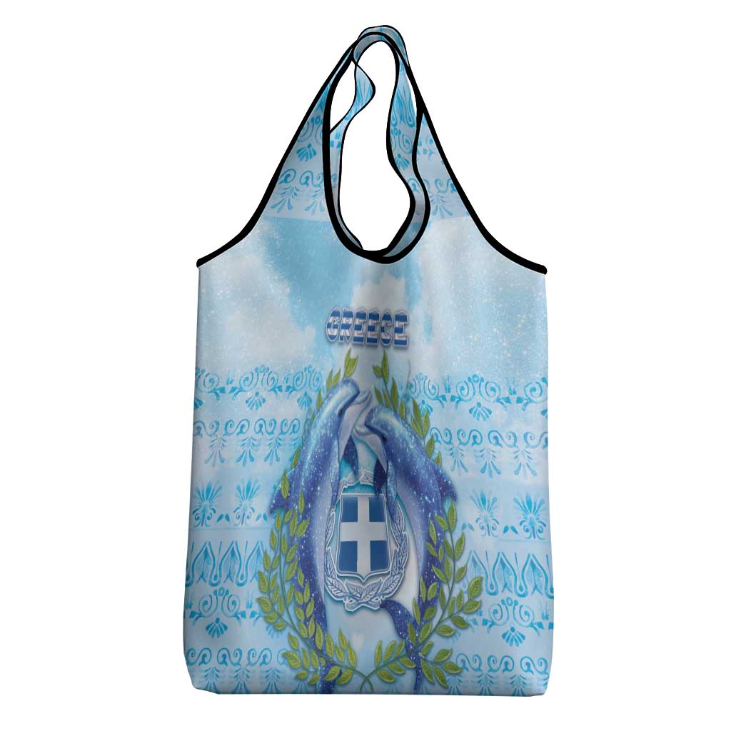 Greece Grocery Bag Dolphins And Symbol - Wonder Print Shop