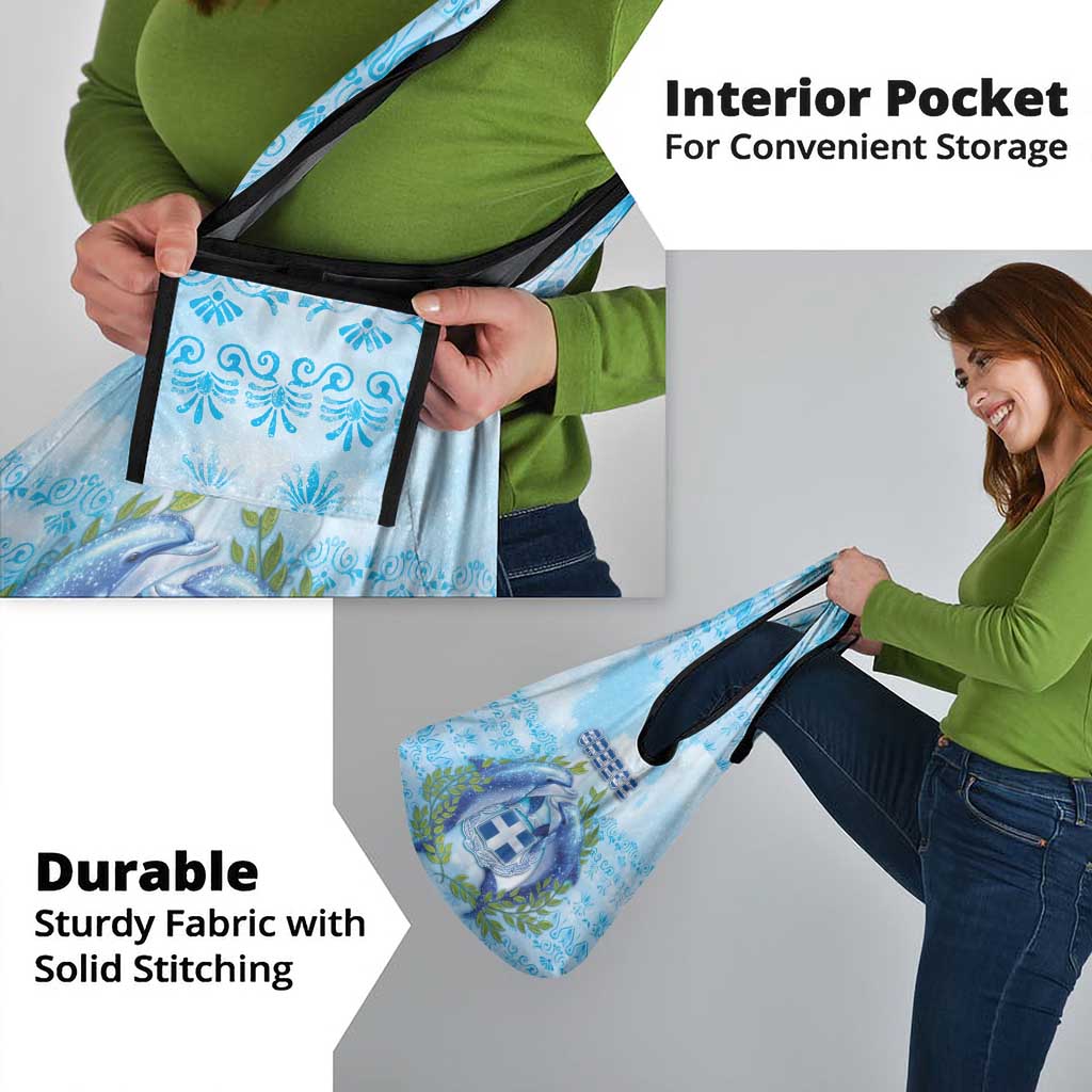 Greece Grocery Bag Dolphins And Symbol - Wonder Print Shop