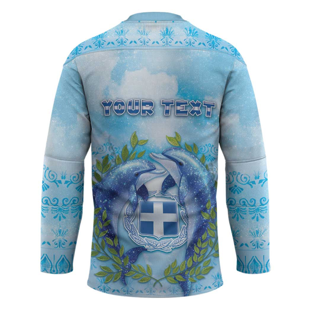 Personalized Greece Hockey Jersey Dolphins And Symbol - Wonder Print Shop