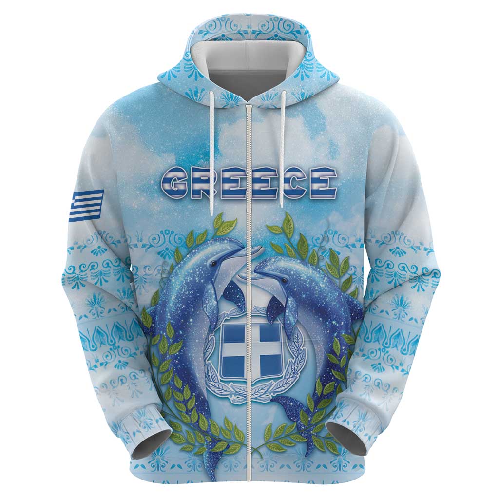 Personalized Greece Hoodie Dolphins And Symbol - Wonder Print Shop