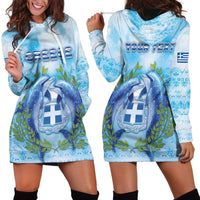 Personalized Greece Hoodie Dress Dolphins And Symbol - Wonder Print Shop
