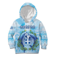 Personalized Greece Kid Hoodie Dolphins And Symbol - Wonder Print Shop