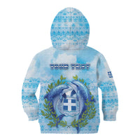 Personalized Greece Kid Hoodie Dolphins And Symbol - Wonder Print Shop