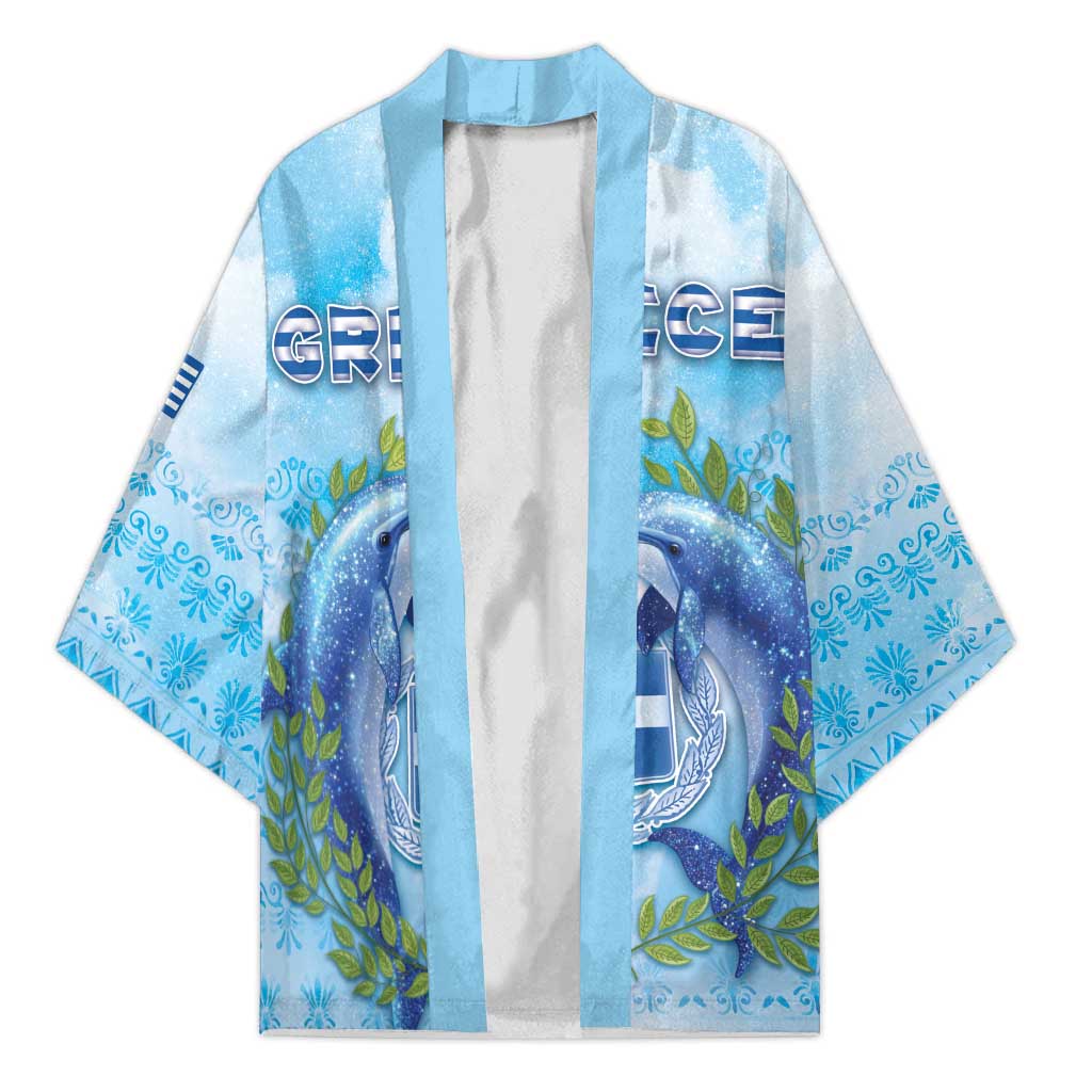 Personalized Greece Kimono Dolphins And Symbol - Wonder Print Shop