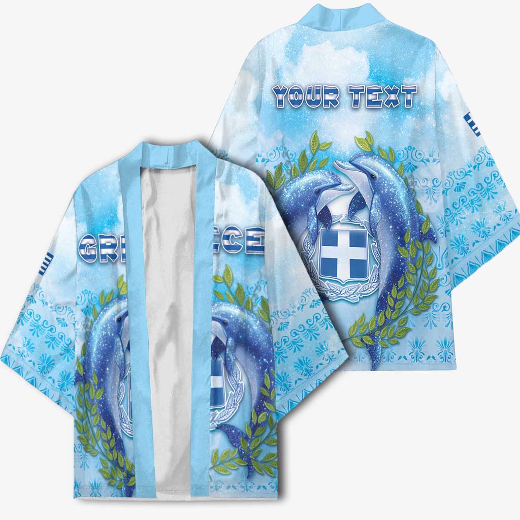 Personalized Greece Kimono Dolphins And Symbol - Wonder Print Shop