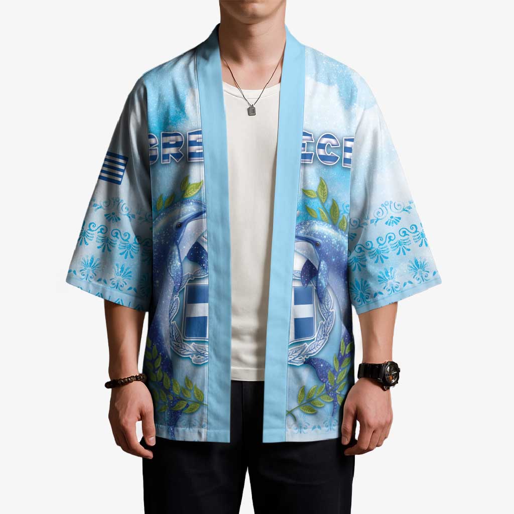 Personalized Greece Kimono Dolphins And Symbol - Wonder Print Shop