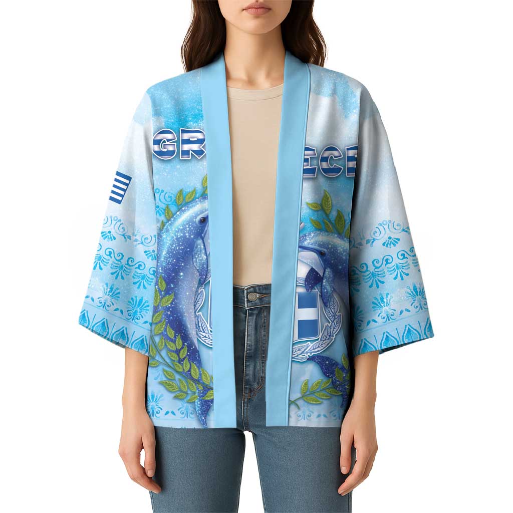 Personalized Greece Kimono Dolphins And Symbol - Wonder Print Shop