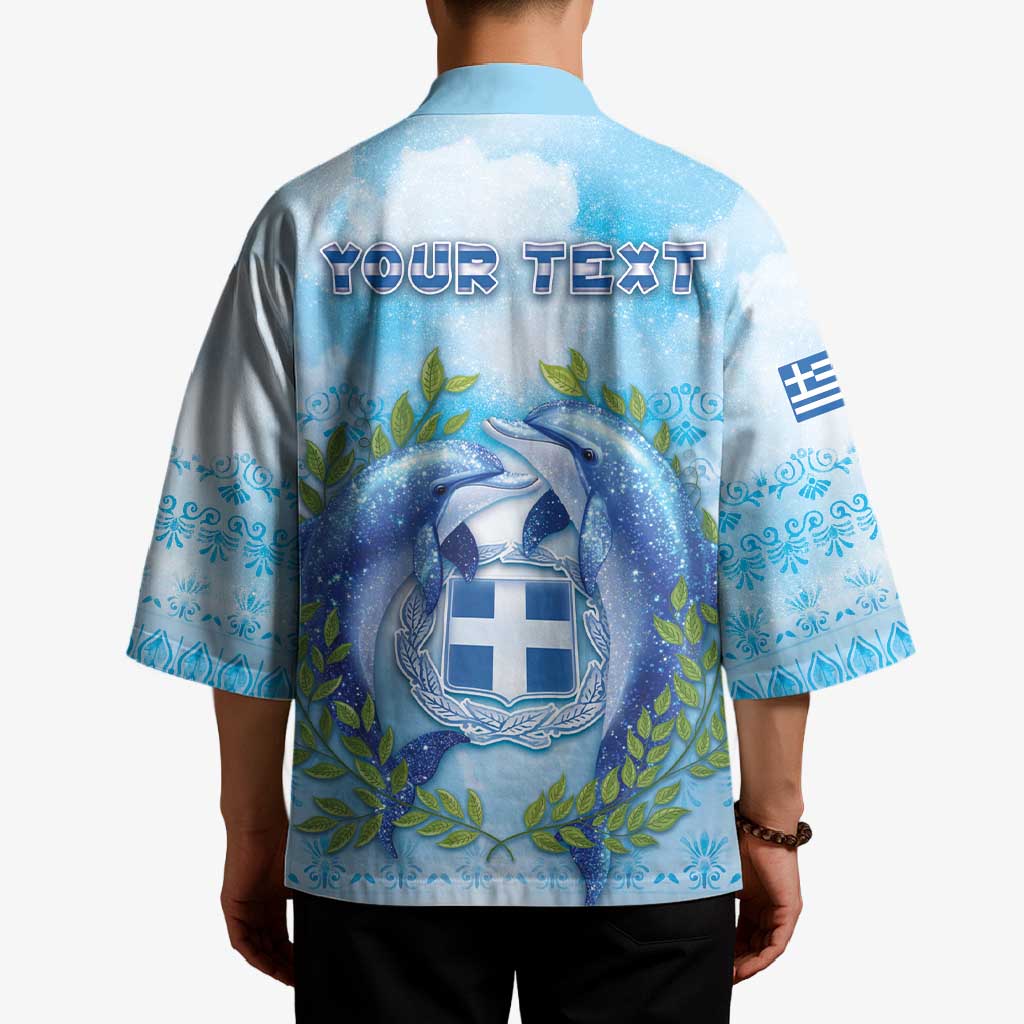 Personalized Greece Kimono Dolphins And Symbol - Wonder Print Shop