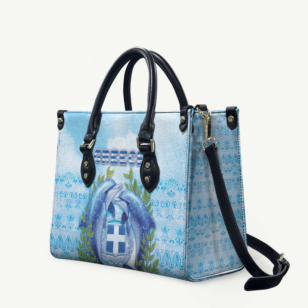 Greece Leather Bag Dolphins And Symbol - Wonder Print Shop