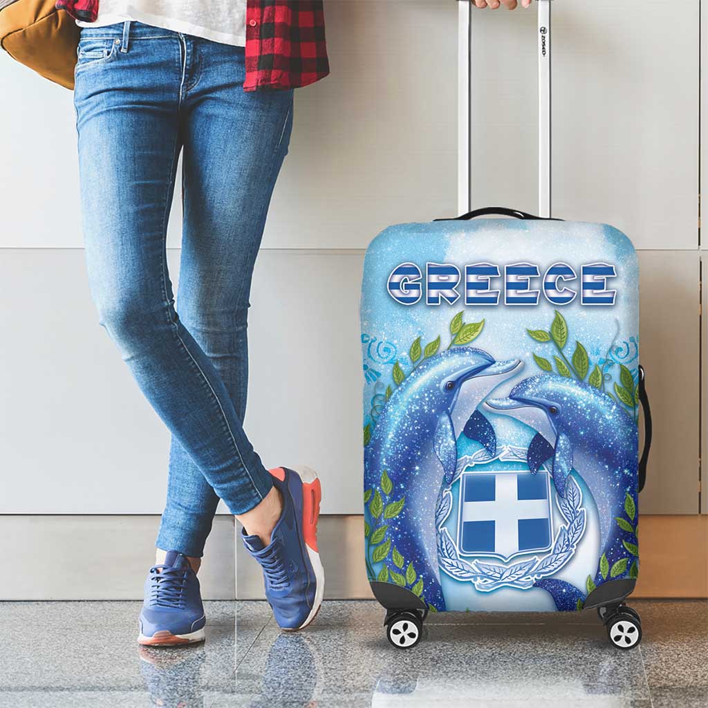 Greece Luggage Cover Dolphins And Symbol - Wonder Print Shop