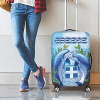 Greece Luggage Cover Dolphins And Symbol - Wonder Print Shop