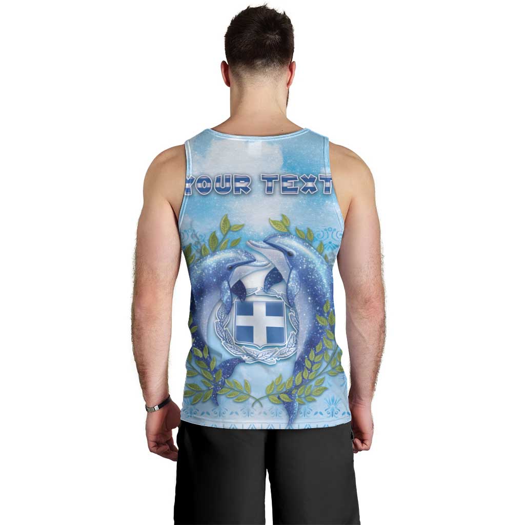 Personalized Greece Men Tank Top Dolphins And Symbol - Wonder Print Shop