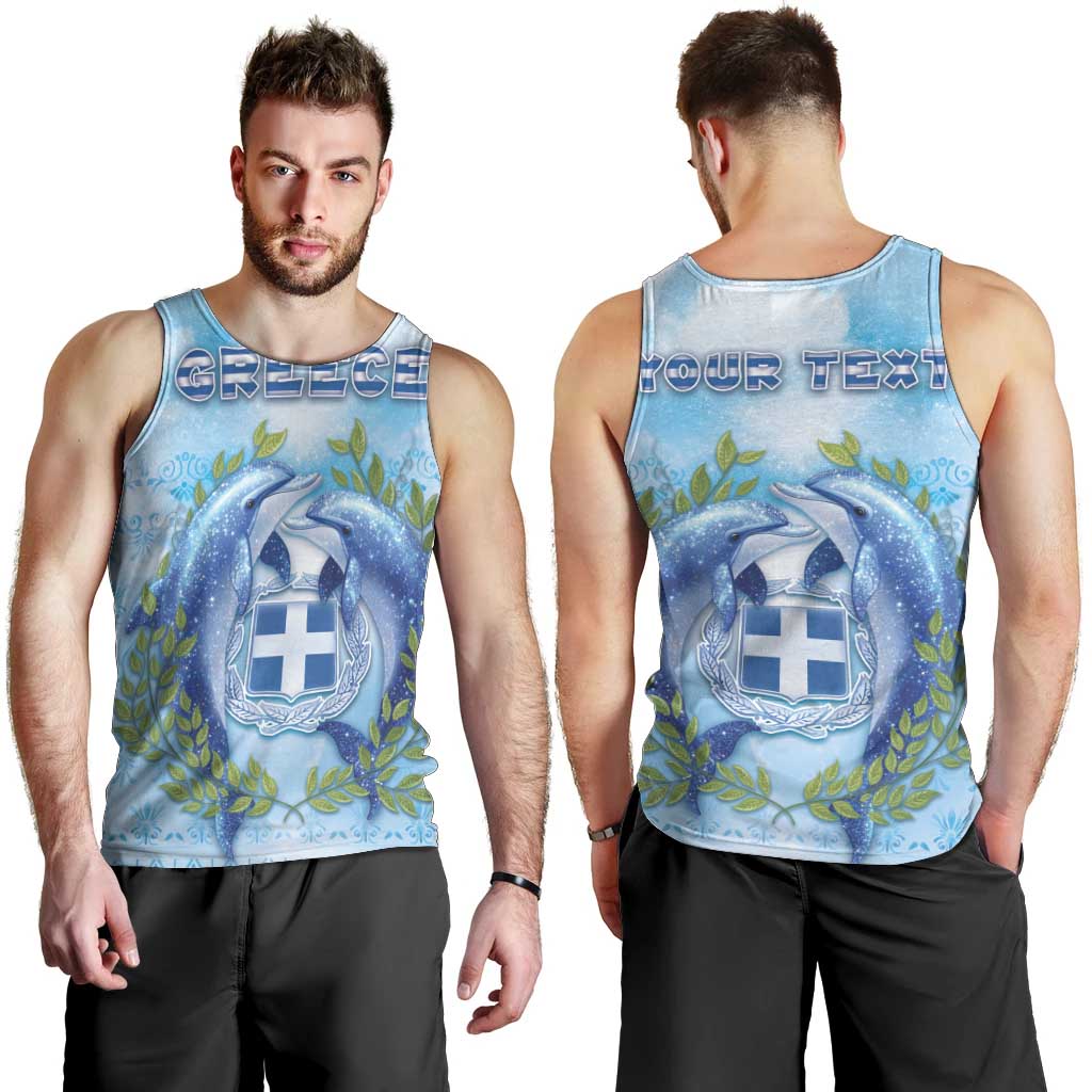 Personalized Greece Men Tank Top Dolphins And Symbol - Wonder Print Shop