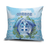 Greece Pillow Cover Dolphins And Symbol - Wonder Print Shop