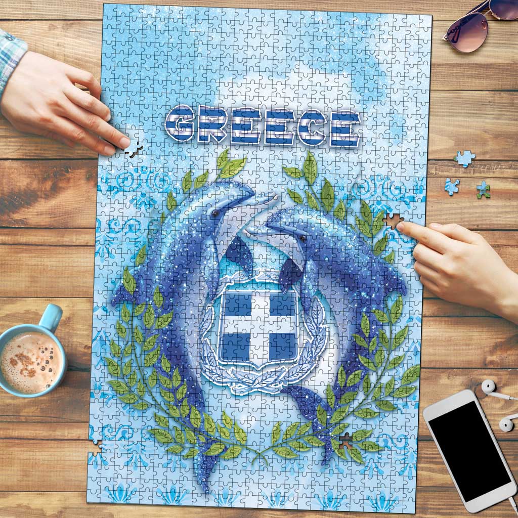 Greece Puzzle Dolphins And Symbol - Wonder Print Shop