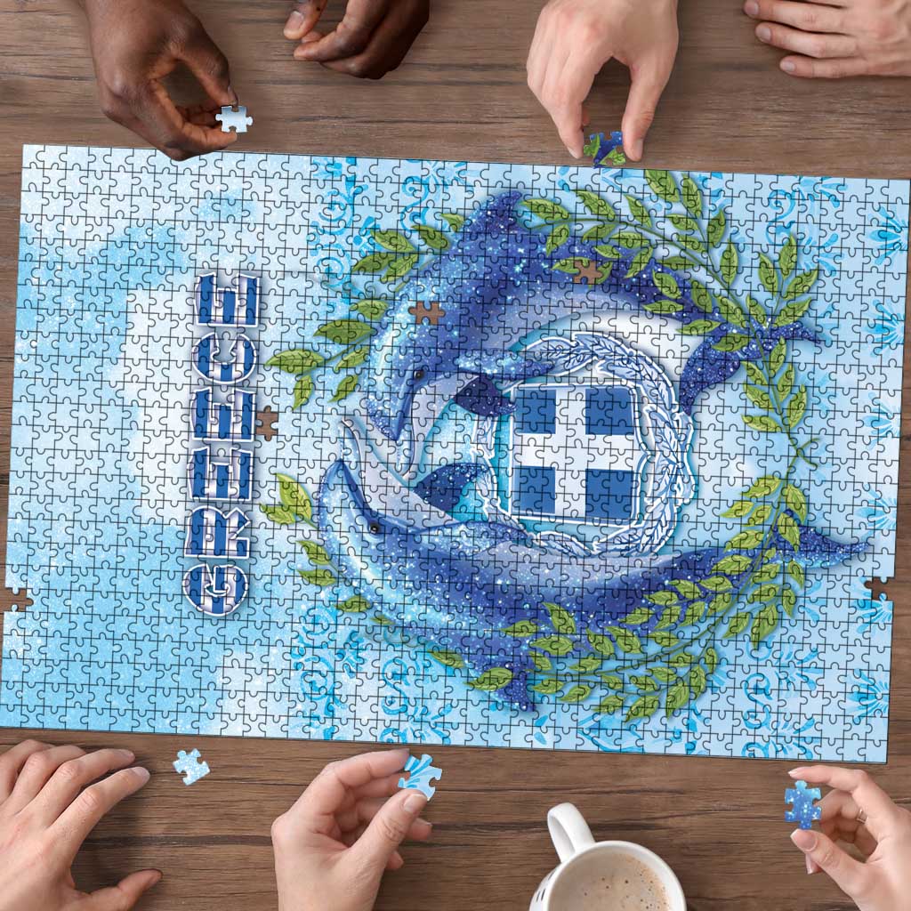 Greece Puzzle Dolphins And Symbol - Wonder Print Shop