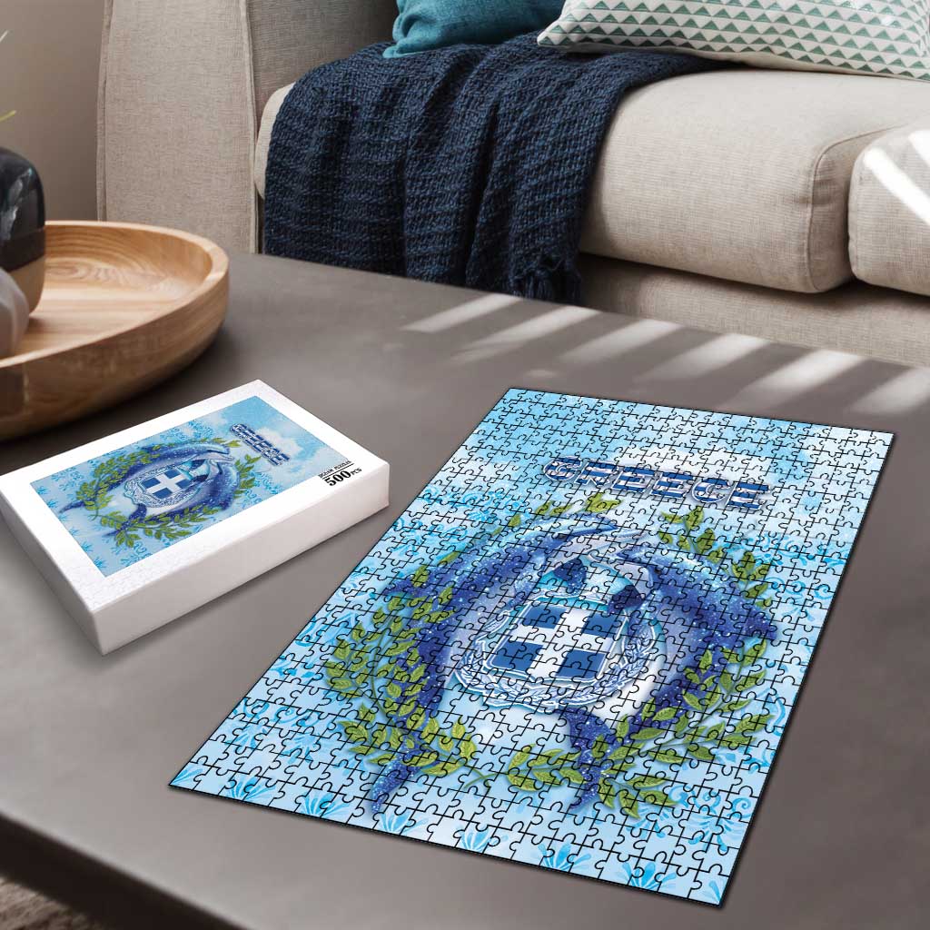 Greece Puzzle Dolphins And Symbol - Wonder Print Shop